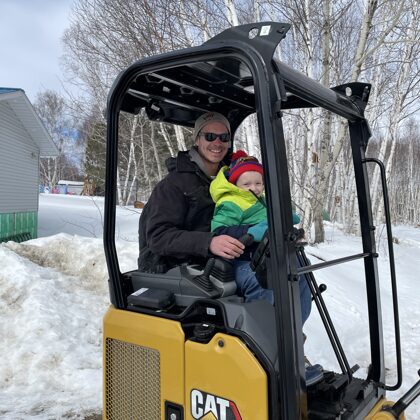 Skc excavation & landscaping having a father son moment 